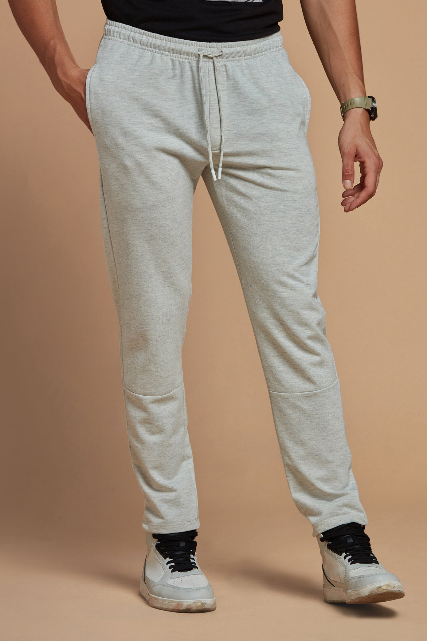 Ajile Men Solid Slim Fit White Track Pants - Selling Fast at Pantaloons.com